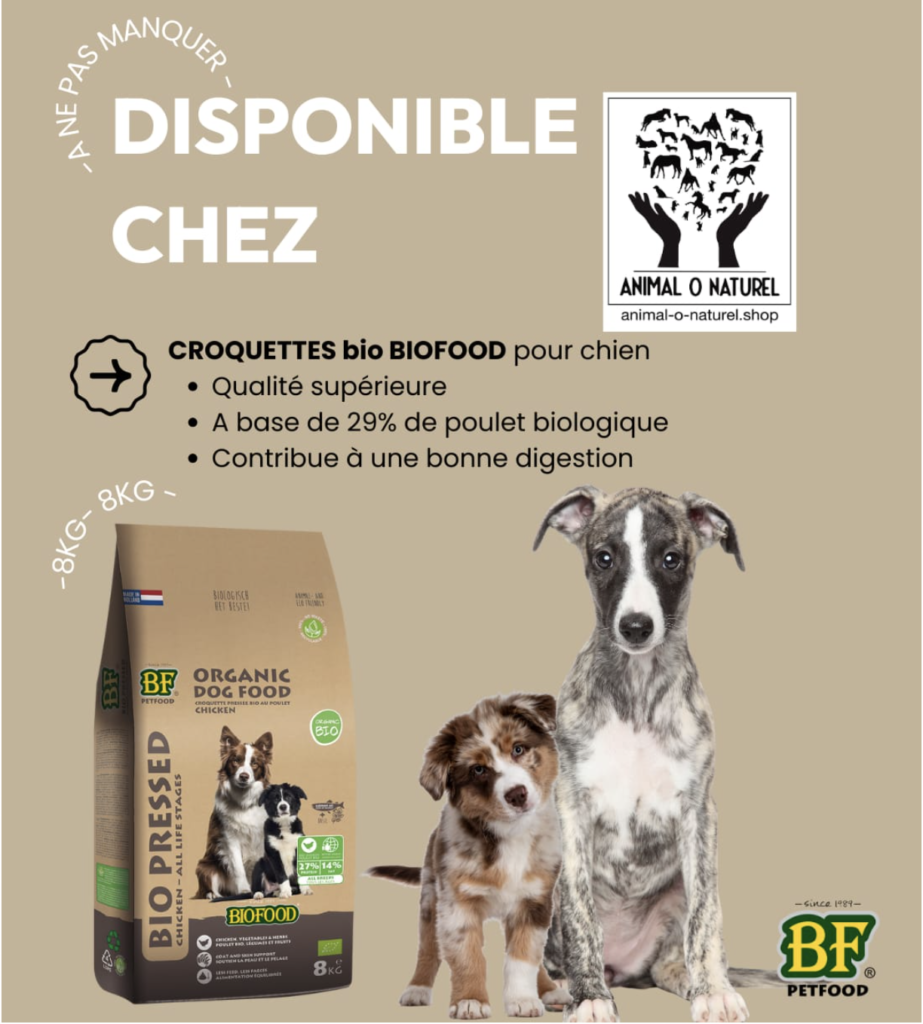 BioFood croquettes Bio pour chiens disponible chez Animal-o-Naturel en Suisse